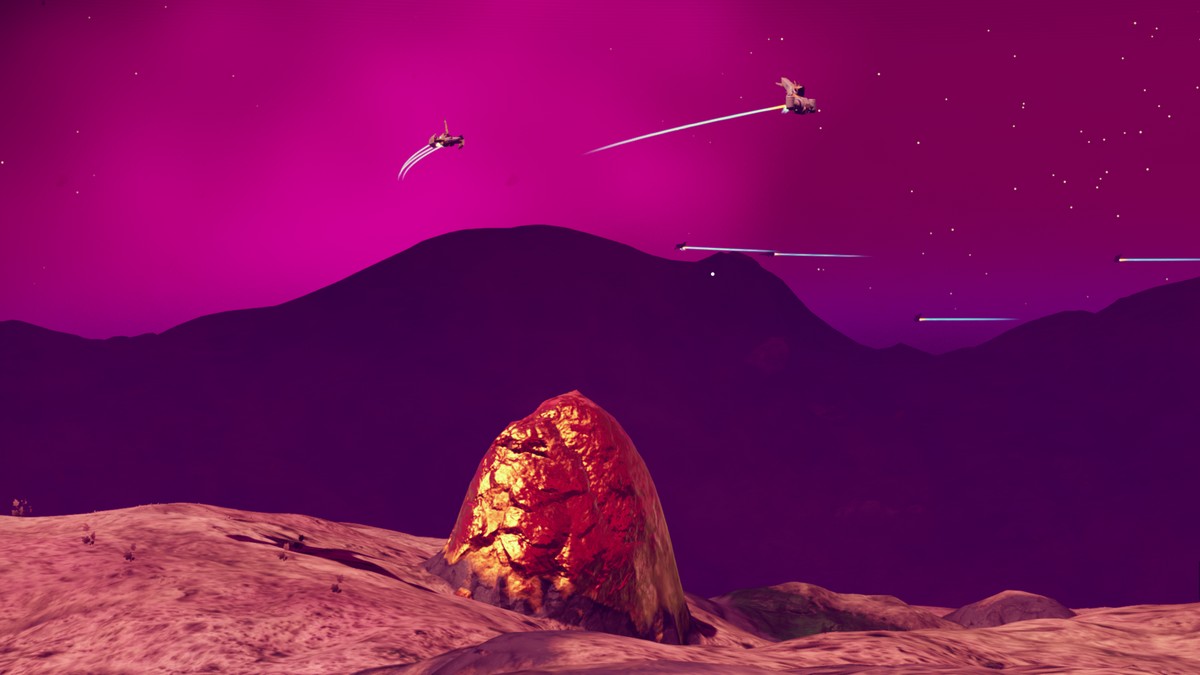 NMS těžba zlato lodě